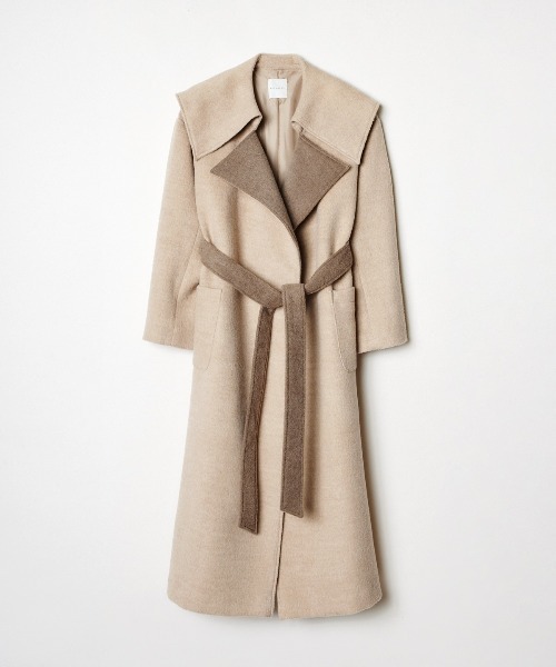 REDYAZEL（レディアゼル）の「襟配色ラップコート（ステンカラーコート・レディース・ブルー/カーキ/ベージュ・FREE）」の18枚目の写真