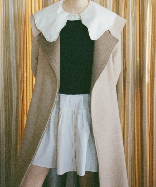 REDYAZEL（レディアゼル）の「襟配色ラップコート（ステンカラーコート・レディース・ブルー/カーキ/ベージュ・FREE）」の17枚目の写真