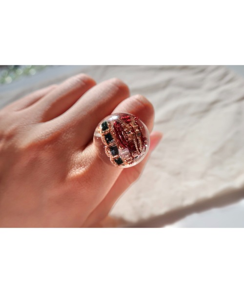 tone(トーン)の「【hazeleyes】storyseries ヴィンテージリング(MA)(リング・レディース・グリーン/イエロー系その他/チェリーレッド/シルバー/ブラウン・FREE)」の4枚目の写真