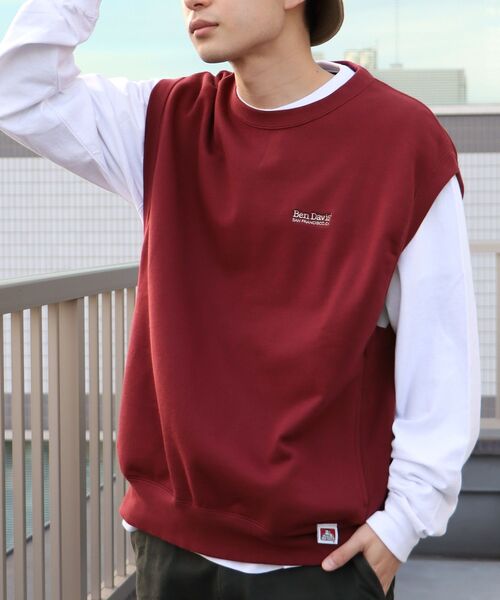 BEN DAVIS/WHITE LABEL（ベンデイビス ホワイトラベル）の「【BEN DAVIS(ベンデイビス)】SWEAT VEST / スウェットベスト（ベスト・メンズ・ネイビー/オフホワイト/イエロー/ブルー/グリーン/バーガンディー/チャコール・MEDIUM/LARGE）」の7枚目の写真