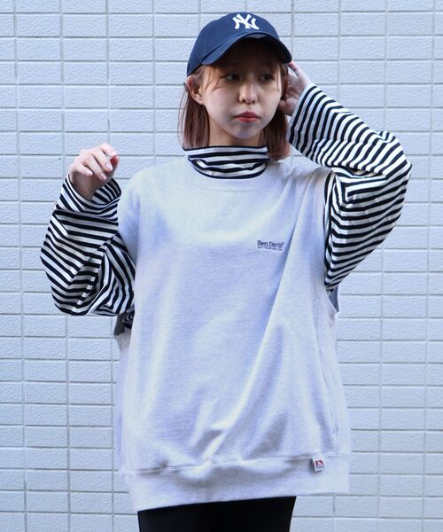 BEN DAVIS/WHITE LABEL（ベンデイビス ホワイトラベル）の「【BEN DAVIS(ベンデイビス)】SWEAT VEST / スウェットベスト（ベスト・メンズ・ネイビー/オフホワイト/イエロー/ブルー/グリーン/バーガンディー/チャコール・MEDIUM/LARGE）」の2枚目の写真