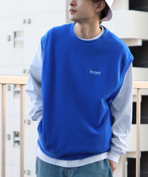 BEN DAVIS/WHITE LABEL（ベンデイビス ホワイトラベル）の「【BEN DAVIS(ベンデイビス)】SWEAT VEST / スウェットベスト（ベスト・メンズ・ネイビー/オフホワイト/イエロー/ブルー/グリーン/バーガンディー/チャコール・MEDIUM/LARGE）」の5枚目の写真
