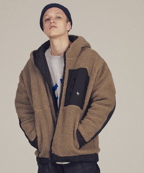 BAYFLOW（ベイフロー）の「ナカワタボアフードブルゾン（ブルゾン・メンズ・オフホワイト/ベージュ/ブルー・SMALL/MEDIUM/LARGE）」の2枚目の写真