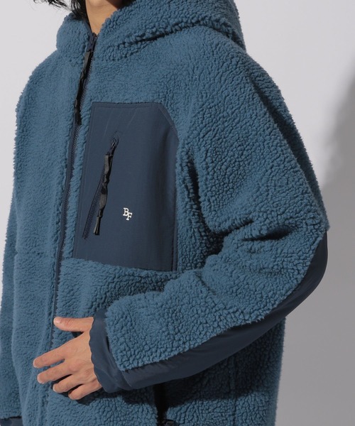 BAYFLOW（ベイフロー）の「ナカワタボアフードブルゾン（ブルゾン・メンズ・オフホワイト/ベージュ/ブルー・SMALL/MEDIUM/LARGE）」の5枚目の写真