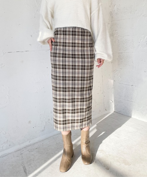 EPIMI E'PIMMY(エピミエピミー)の「チェックロングナロースカート(スカート・レディース・ブラック/ブラウン・MEDIUM)」の16枚目の写真