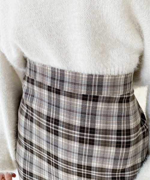 EPIMI E'PIMMY(エピミエピミー)の「チェックロングナロースカート(スカート・レディース・ブラック/ブラウン・MEDIUM)」の4枚目の写真