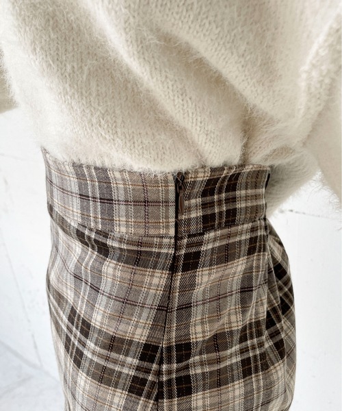 EPIMI E'PIMMY(エピミエピミー)の「チェックロングナロースカート(スカート・レディース・ブラック/ブラウン・MEDIUM)」の5枚目の写真