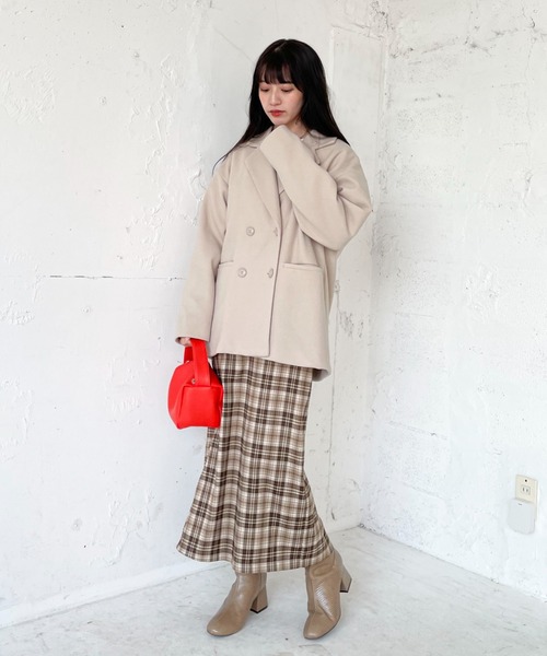 EPIMI E'PIMMY(エピミエピミー)の「チェックロングナロースカート(スカート・レディース・ブラック/ブラウン・MEDIUM)」の14枚目の写真