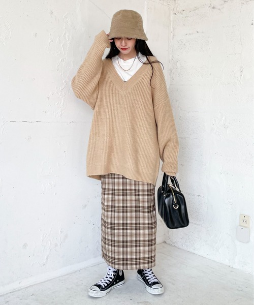 EPIMI E'PIMMY(エピミエピミー)の「チェックロングナロースカート(スカート・レディース・ブラック/ブラウン・MEDIUM)」の15枚目の写真