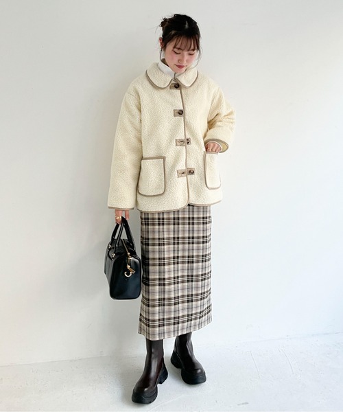 EPIMI E'PIMMY(エピミエピミー)の「チェックロングナロースカート(スカート・レディース・ブラック/ブラウン・MEDIUM)」の11枚目の写真