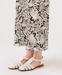 ♪新品　SOULEIADO　ソレイアード　バイヤスナロースカート　イエロー系 SOULEIADO（ソレイアード）の「ポリエステルプリント バイヤス