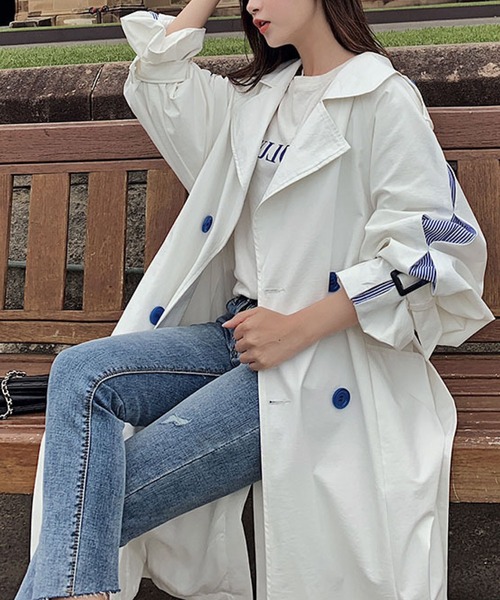 meJane（ミージェーン）の「大人ハンサム袖スリットデザイントレンチコート【ZOZOTOWN限定】（トレンチコート・レディース・ホワイト/カーキ・FREE）」の4枚目の写真