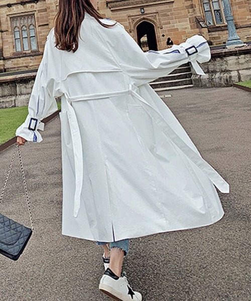 meJane（ミージェーン）の「大人ハンサム袖スリットデザイントレンチコート【ZOZOTOWN限定】（トレンチコート・レディース・ホワイト/カーキ・FREE）」の5枚目の写真