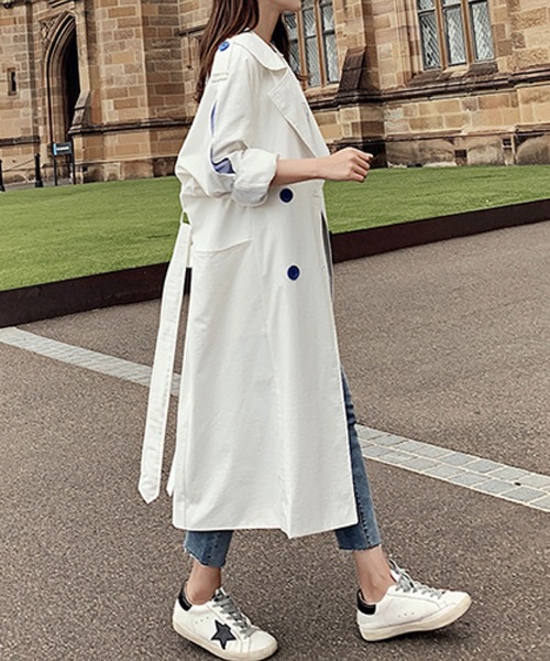 meJane（ミージェーン）の「大人ハンサム袖スリットデザイントレンチコート【ZOZOTOWN限定】（トレンチコート・レディース・ホワイト/カーキ・FREE）」の7枚目の写真