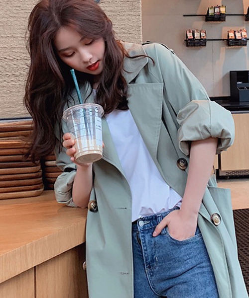 meJane（ミージェーン）の「大人ハンサム袖スリットデザイントレンチコート【ZOZOTOWN限定】（トレンチコート・レディース・ホワイト/カーキ・FREE）」の12枚目の写真