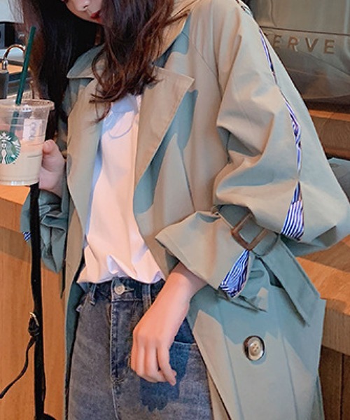 meJane（ミージェーン）の「大人ハンサム袖スリットデザイントレンチコート【ZOZOTOWN限定】（トレンチコート・レディース・ホワイト/カーキ・FREE）」の14枚目の写真