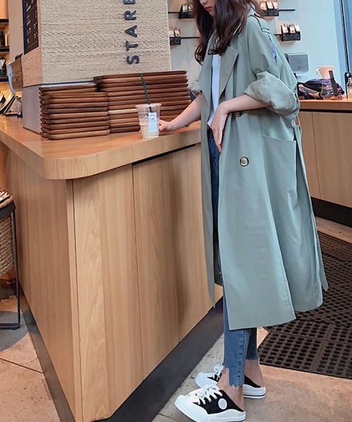 meJane（ミージェーン）の「大人ハンサム袖スリットデザイントレンチコート【ZOZOTOWN限定】（トレンチコート・レディース・ホワイト/カーキ・FREE）」の13枚目の写真