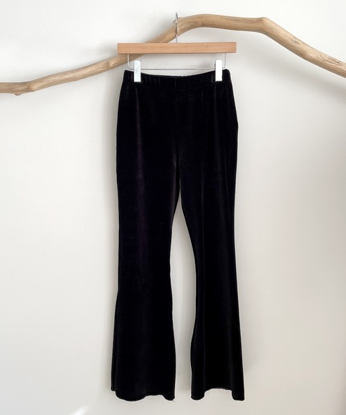 CANAL JEAN（キャナルジーン）の「El mar(エルマール) コールベロアフレアレギンス（レギンス/スパッツ・レディース・ブラック/アイボリー・ONE SIZE）」の14枚目の写真