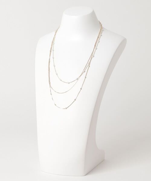 COLOR TOKYO ACCESSORIES（カラートウキョウアクセサリー）の「パール+ミニボール3連ネックレス（ネックレス・レディース・Silver/GOLD・FREE）」の3枚目の写真