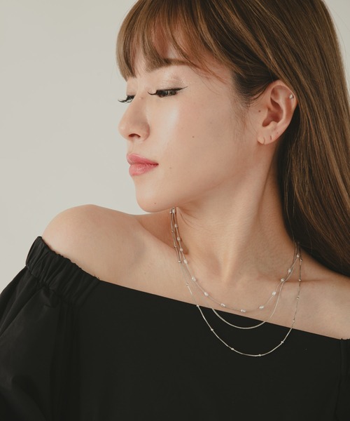 COLOR TOKYO ACCESSORIES（カラートウキョウアクセサリー）の「パール+ミニボール3連ネックレス（ネックレス・レディース・Silver/GOLD・FREE）」の5枚目の写真