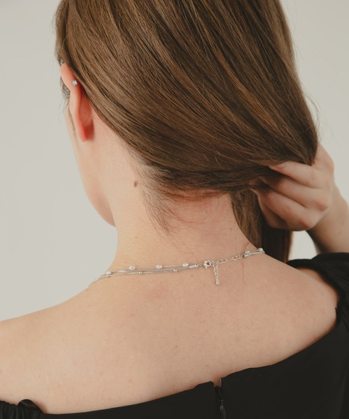 COLOR TOKYO ACCESSORIES（カラートウキョウアクセサリー）の「パール+ミニボール3連ネックレス（ネックレス・レディース・Silver/GOLD・FREE）」の6枚目の写真
