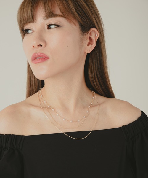 COLOR TOKYO ACCESSORIES（カラートウキョウアクセサリー）の「パール+ミニボール3連ネックレス（ネックレス・レディース・Silver/GOLD・FREE）」の8枚目の写真