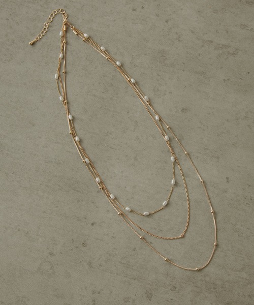 COLOR TOKYO ACCESSORIES（カラートウキョウアクセサリー）の「パール+ミニボール3連ネックレス（ネックレス・レディース・Silver/GOLD・FREE）」の10枚目の写真