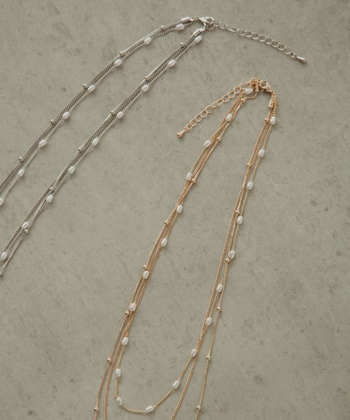COLOR TOKYO ACCESSORIES（カラートウキョウアクセサリー）の「パール+ミニボール3連ネックレス（ネックレス・レディース・Silver/GOLD・FREE）」の18枚目の写真