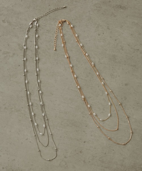COLOR TOKYO ACCESSORIES（カラートウキョウアクセサリー）の「パール+ミニボール3連ネックレス（ネックレス・レディース・Silver/GOLD・FREE）」の19枚目の写真