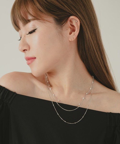 COLOR TOKYO ACCESSORIES（カラートウキョウアクセサリー）の「パール+ミニボール3連ネックレス（ネックレス・レディース・Silver/GOLD・FREE）」の22枚目の写真