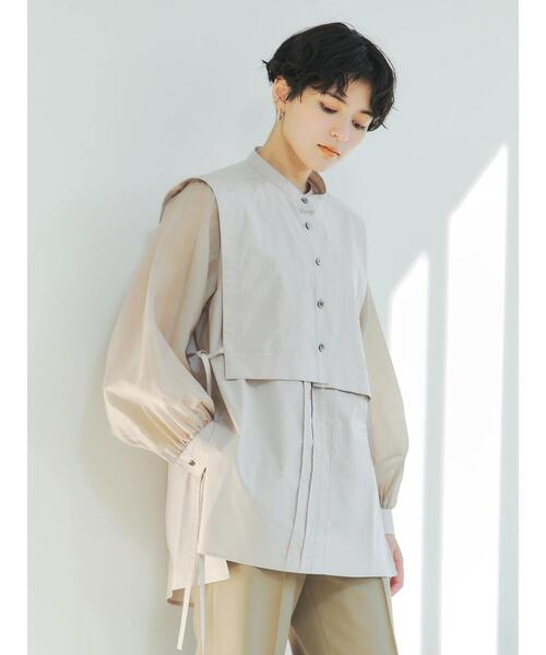 YECCA VECCA（イェッカヴェッカ）の「P.マルチwayレイヤードシャツ　＊◆（シャツ/ブラウス・レディース・ライトベージュ/ネイビー/ラベンダー・FREE）」の11枚目の写真