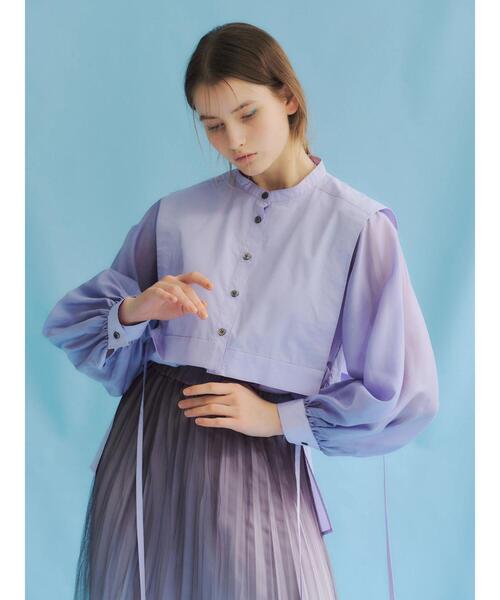 YECCA VECCA（イェッカヴェッカ）の「P.マルチwayレイヤードシャツ　＊◆（シャツ/ブラウス・レディース・ライトベージュ/ネイビー/ラベンダー・FREE）」の13枚目の写真