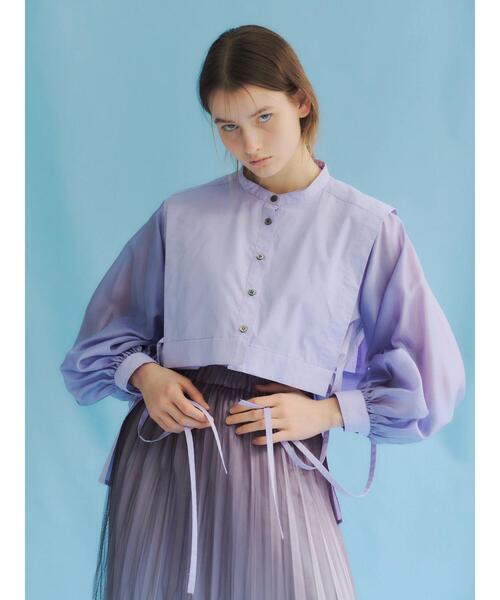 YECCA VECCA（イェッカヴェッカ）の「P.マルチwayレイヤードシャツ　＊◆（シャツ/ブラウス・レディース・ライトベージュ/ネイビー/ラベンダー・FREE）」の14枚目の写真