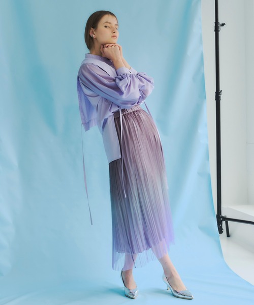 YECCA VECCA（イェッカヴェッカ）の「P.マルチwayレイヤードシャツ　＊◆（シャツ/ブラウス・レディース・ライトベージュ/ネイビー/ラベンダー・FREE）」の4枚目の写真