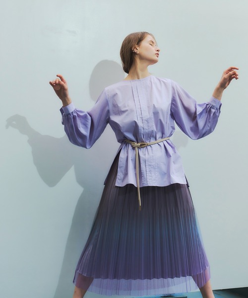 YECCA VECCA（イェッカヴェッカ）の「P.マルチwayレイヤードシャツ　＊◆（シャツ/ブラウス・レディース・ライトベージュ/ネイビー/ラベンダー・FREE）」の9枚目の写真