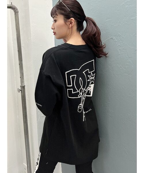 GYDA(ジェイダ)の「GYDA×DC ポケット PAINTER BIG Tシャツ(Tシャツ/カットソー・レディース・ブラック/オフホワイト/ライトイエロー・FREE)」の2枚目の写真