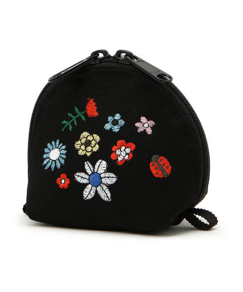 BOHEMIANS(ボヘミアンズ)の「BOHEMIANS/ボヘミアンズ CANDY FLOWER EMB DOME CASE キャンディフラワーエンブロイダリードームケース(ポーチ・レディース・ホワイト/ブラック・FREE)」の2枚目の写真