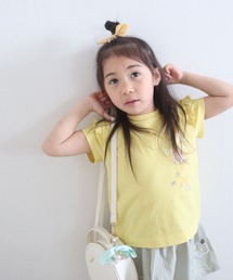 KP | ロゴラメプリントと花束刺しゅうの半袖Tシャツ(110-130cm)(Tシャツ/カットソー)