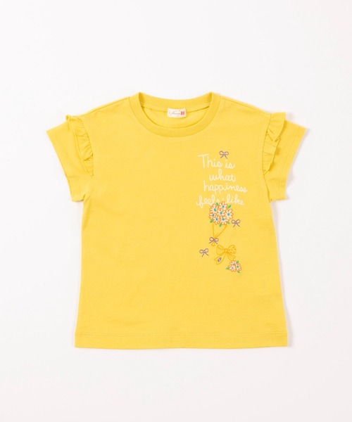 KP（ケーピー）の「ロゴラメプリントと花束刺しゅうの半袖Tシャツ(110-130cm)（Tシャツ/カットソー・キッズ・オフホワイト/イエロー・110cm/120cm/130cm）」の7枚目の写真