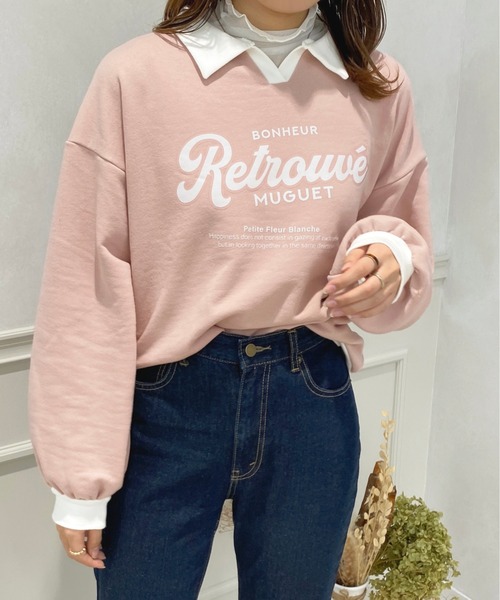 apres jour(アプレジュール)の「配色ポロスウェット【ZOZOTOWN限定アイテム】(スウェット・レディース・ライトピンク/アイボリー/ナチュラル・X-LARGE/フリー)」の3枚目の写真