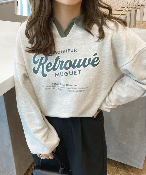 apres jour(アプレジュール)の「配色ポロスウェット【ZOZOTOWN限定アイテム】(スウェット・レディース・ライトピンク/アイボリー/ナチュラル・X-LARGE/フリー)」の4枚目の写真