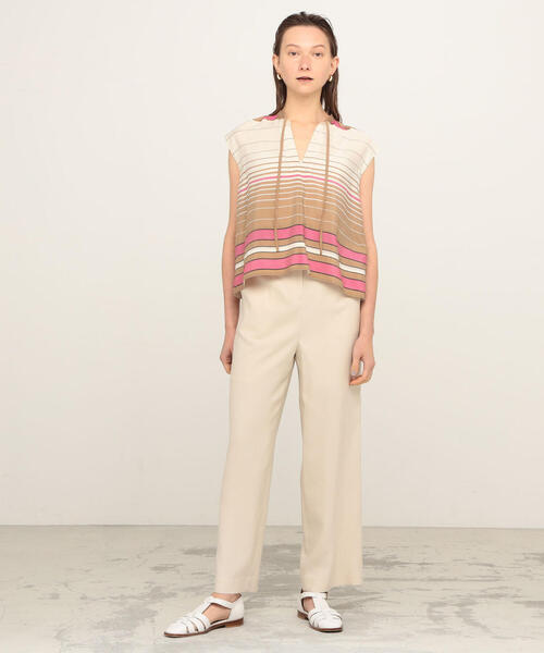 TOMORROWLAND （トゥモローランド）の「セルロースツイル ストレートパンツ（その他パンツ・レディース・チャコールグレー/ベージュ/オレンジ・36/34/32）」の6枚目の写真