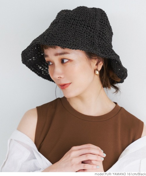 coca(coca)(コカ)の「折りたためる!つば深帽子(ハット・レディース・ブラック/ベージュ・ONE SIZE)」の14枚目の写真