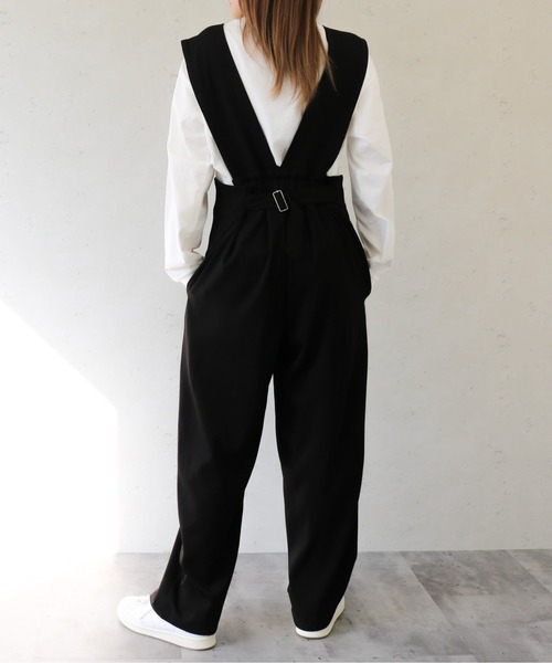 Per sist ence（パーシエンス）の「Per sist ence/パーシエンス　ツイルゆったりサロペット（サロペット/オーバーオール・レディース・ベージュ/グレー/ブラック・FREE）」の10枚目の写真