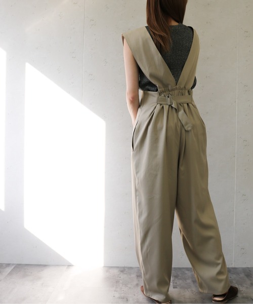 Per sist ence（パーシエンス）の「Per sist ence/パーシエンス　ツイルゆったりサロペット（サロペット/オーバーオール・レディース・ベージュ/グレー/ブラック・FREE）」の22枚目の写真