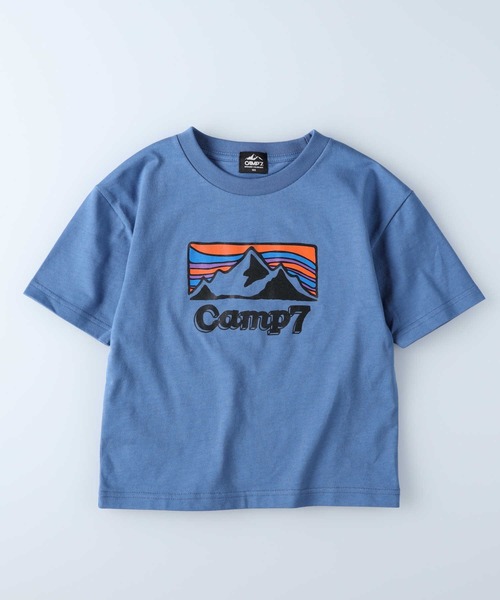 CAMP7(キャンプセブン)の「【CAMP7】スクエアロゴTシャツ(Tシャツ/カットソー・キッズ・カーキブラウン/ブルー・160/120/150/140/105/130)」の2枚目の写真
