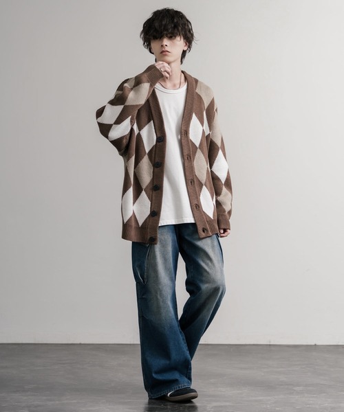 BT1855 【美品】サンドロ チェック柄 銀釦 カーディガン オーバーサイズ BT1855 【美品】サンドロ チェック柄 銀釦 カーディガン オーバー