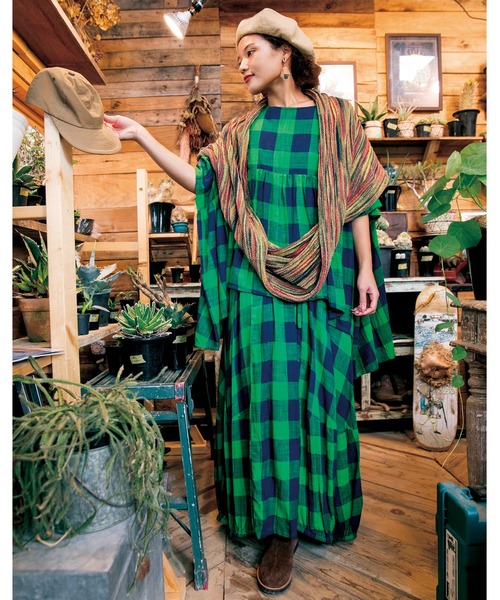 チャイハネ（チャイハネ）の「【チャイハネ】ラーティスブロックチェックスカート（スカート・レディース・レッド/ブルー/グリーン・FREE）」の11枚目の写真