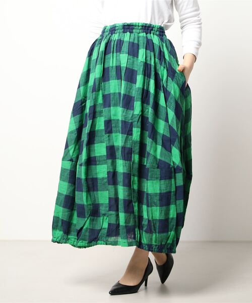 チャイハネ（チャイハネ）の「【チャイハネ】ラーティスブロックチェックスカート（スカート・レディース・レッド/ブルー/グリーン・FREE）」の4枚目の写真