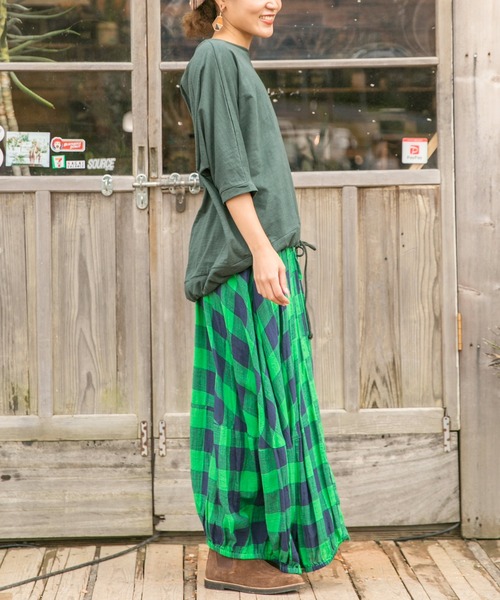 チャイハネ（チャイハネ）の「【チャイハネ】ラーティスブロックチェックスカート（スカート・レディース・レッド/ブルー/グリーン・FREE）」の10枚目の写真